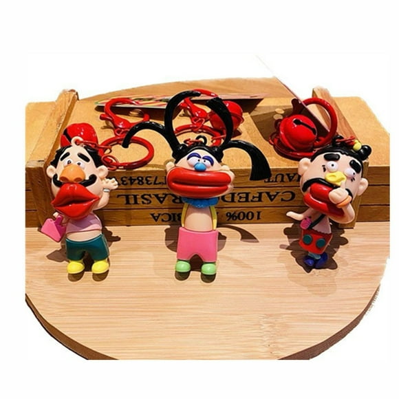 Uilita 3PCS PACK Funny Keychains For Women Men Boys Girls Students,Prank Key Chain Phone Holder,Wrist Lanyard for Keys.Friendship Gifts For Her