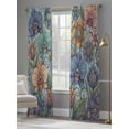 thumbnail image 5 of Vintage Colorful Floral Sheer Curtains 84 Inches Long 2 Panels Set, Window Sheer Curtains for Living Room/Bedroom, Spring Boho Vintage Abstract Art Light Filtering Rod Pocket Curtain 52''x84''x2, 5 of 8