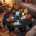 thumbnail image 2 of Round Gothic Skull Tablecloth 70 Inches, Horror Skeleton Table Cover Decorative Dining, Scary Round Halloween Tablecover Picnic Party Decoration, 2 of 7
