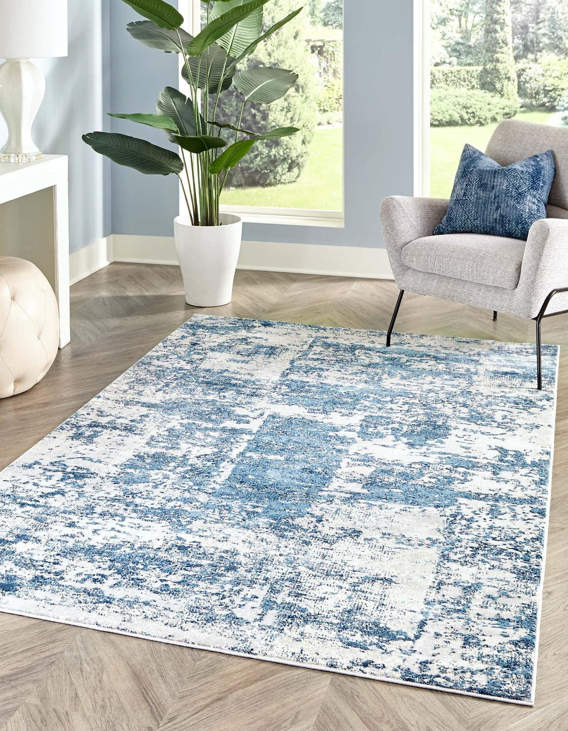 Behag Open Rug Rugs.com Finsbury Collection Rug – 5' 3 x 8' Blue Medium Rug Perfect ...