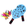 thumbnail image 4 of Beach Paddle Set Camping Gear Wooden Racket Beachball Badminton Racquet Cricket Ball Shuttlecock Yard Lawn Game Outdoor Racquet Game for Adults Kids Random Pattern, 4 of 8
