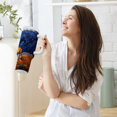 

Camel Desert Starry Sky 40 oz Tumbler Insulated Travel Mug Leak Proof Water Bottles Glasses Fits in Car Cup Holder