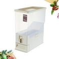 thumbnail image 4 of Contenedor de arroz de 15 kg, a prueba de humedad e insectos, sellado, cubo de plástico para almacenar granos (beige), 4 of 6