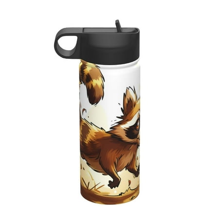 

Goofa Autumn Raccoon In Forest for Insulated Kettle 18oz Water Bottle Insulated Tumbler with Handle & Flip Straw - Fits in Cup Holder Leak Resistant Tumbler