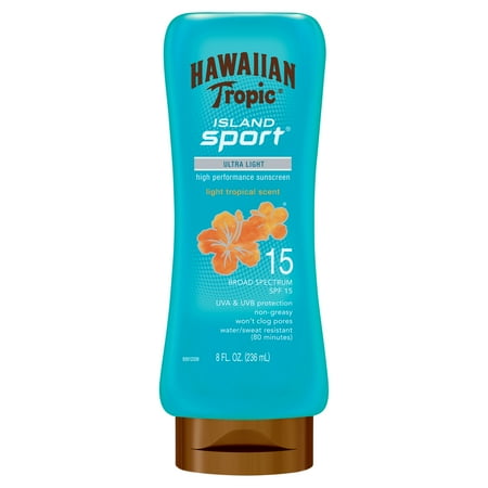 - Hawaiian Tropic Island Sport Lotion Sunscreen SPF 15, 8 oz