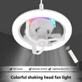 thumbnail image 4 of EUDIDV Portable Lighted Fans​ Remote Control LED Shaking Head Fan Light E27 Screw Mouth RGB Bedroom Aromatherapy Dimming Ceiling Fan Light;Fans with Illumination, 4 of 7