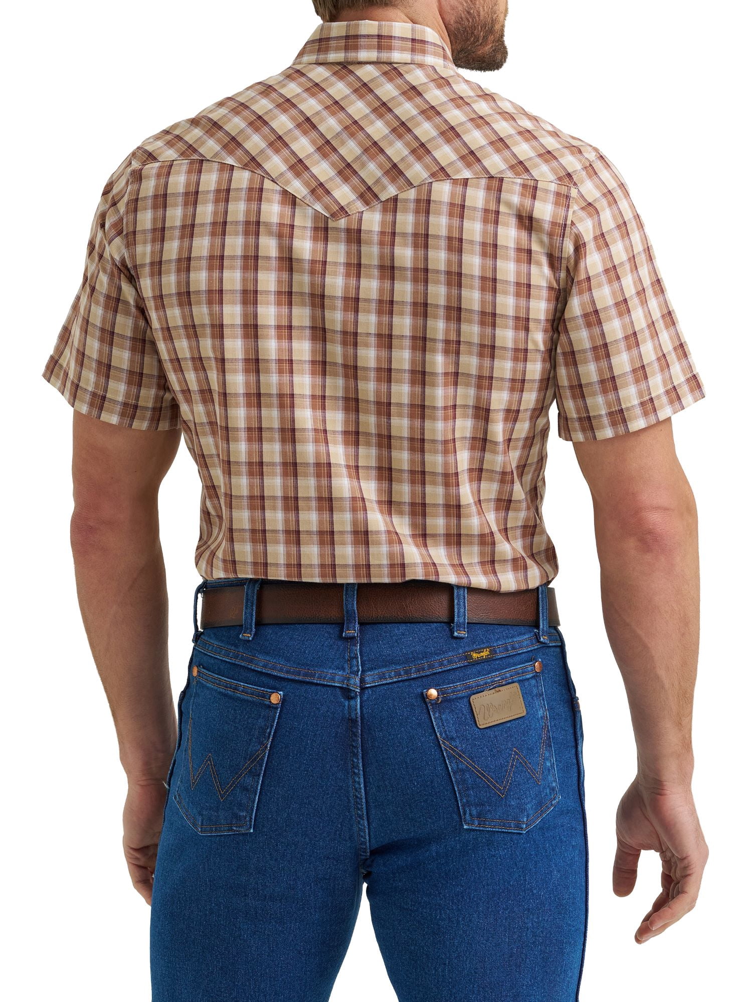 Wrangler® Men's and Big Men's Regular Fit Short Sleeve Western Shirt, Sizes S-5XL