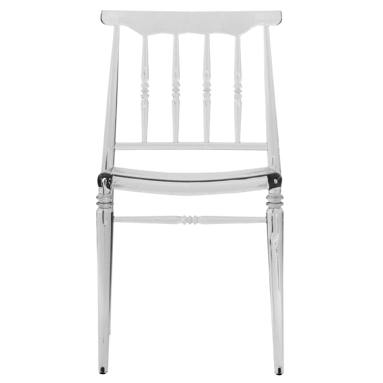 LeisureMod Spindle Transparent Modern Lucite Dining Chair - image 2 of 8