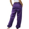 thumbnail image 6 of LEBONYARD Pants for Women Flowy Drawstring Waist Wide Leg,Womens Trousers High Waisted,Women's Fashion Casual Solid Elastic Waist Trousers Long Straight Pants Purple S, 6 of 7