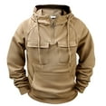 thumbnail image 2 of Sudadera con capucha para hombre, de manga larga, lisa, con múltiples bolsillos, de forro polar y cremallera, de poliéster., 2 of 6