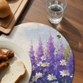 thumbnail image 4 of Round Placemats Lavender 15 inch Set of 6 Table Mats for Dining Table Bee Daisy Floral Heat Resistant Non-Slip Kitchen & Home Decorative Place Mat Set, 4 of 8