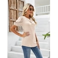thumbnail image 4 of ZHENWEI Women's Puff Short Sleeve Tops Casual Crewneck Tee Shirts Classic Ribbed Blouses, 4 of 7
