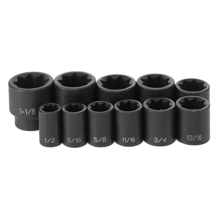 UPC: 0838780001968 | Grey Pneumatic 1311S 11-Piece 1/2 in. Drive 8-Point SAE Impact Socket Set