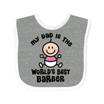 Inktastic My Daddy Worlds Best Barber Girls Baby Bib