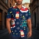 thumbnail image 1 of Seeotter Christmas Button Up Shirt for Men Fun Printed Casual Short Sleeve Hawaiian Santa Shirt, 1 of 6