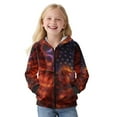 thumbnail image 4 of Chaqlin American Flag Dragon Fleece Pullover for Teens and Kids - girls Fuzzy Hoodie Soft Comfy Casual Zip Up Hoodie for Fall and Winter, 4 of 7
