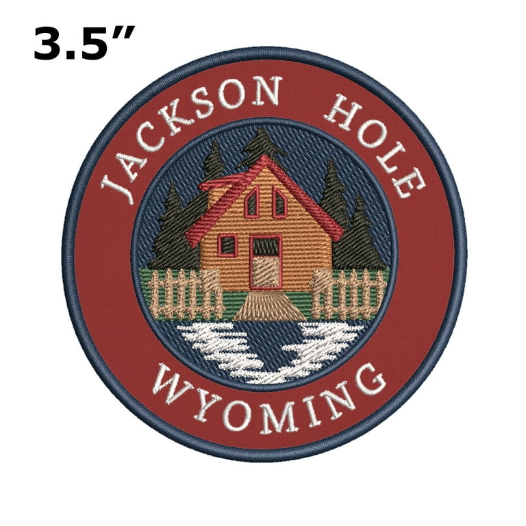 Cabin by the Lake - Jackson Hole Wyoming 3.5 Embroidered Patch DIY Iron-On  / Sew-On Badge Emblem - Fishing Camping Hiking Nature Animals - Decorative  Novelty Souvenir Applique 