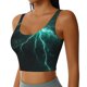 thumbnail image 2 of Balery Green Lightning Flash Sujetadores deportivos con espalda cruzada para mujer, acolchados, sin costuras, de alto impacto, ideales para yoga, gimnasio, entrenamiento y fitness.-, 2 of 7