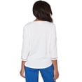 thumbnail image 2 of Alfred Dunner Womens Floral Butterfly Embroidered V Neck Top, 2 of 4