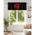 thumbnail image 6 of Lipprint Texture Valances for Windows Love Letter Black Retro Valance Rod Pocket Light Filtering Short Window Treatments Curtains for Kitchen Bathroom Living Room Bedroom, 1 Panel, 54 x 18 Inch, 6 of 7