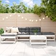 thumbnail image 1 of vidaXL 6 Piece Garden Lounge Set with Cushions White Solid Wood, 1 of 5