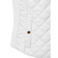 thumbnail image 4 of FashionOutfit Women's Solid Full Zip Up Closure Faux Shearing Lined Quilted Padding Hoodie Vest, 4 of 5
