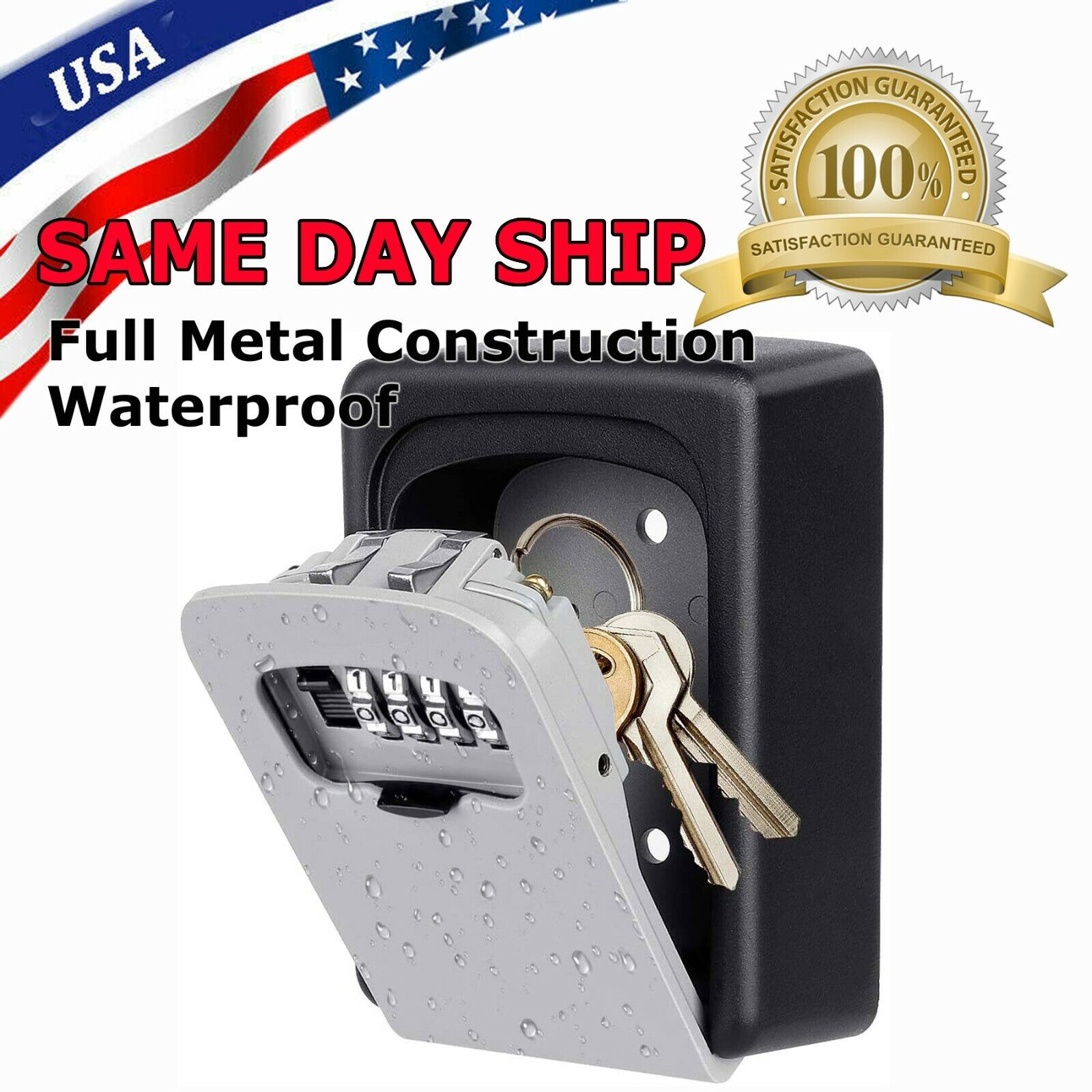 Urbanest 4 Digit Key Safe Security Storage Lock Box Combination Wall
