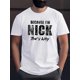 thumbnail image 1 of Camiseta con estampado "Porque soy Nick", informal y cómoda, de verano, de manga corta, ideal para el día a día., 1 of 6