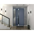 thumbnail image 5 of Front Exterior Prehung Steel Door / Cynex 6777 Grey / Side Exterior Window / Stainless Inserts Single Modern Painted-W32+14" x H80"-Left-hand Outswing, 5 of 5