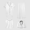 thumbnail image 4 of VISALY 4-Piece Satin Pajama Set: Suspender Shorts & Top, Summer Sleepwear Lounge Ensemble, White,XXL, 4 of 4