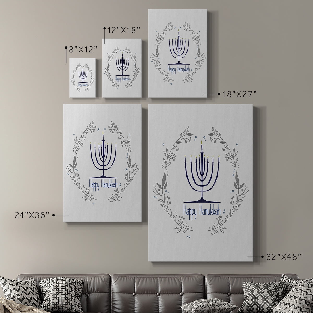 Happy Hanukkah II Premium Gallery Wrapped Canvas - Ready to Hang