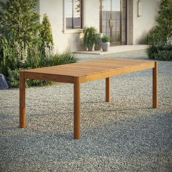 Modway Eleni 89-Inch Outdoor Patio Teak Wood Dining Table in Natural