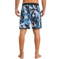 thumbnail image 3 of INSPIRE CHIC Men's Trunks Tropical Leaf Print Elastic Drawstring Waist Beach Board Shorts 30 Blue White, 3 of 5