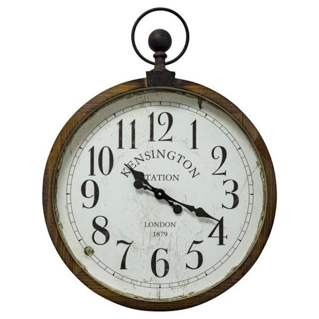 Yosemite Home Decor 5140016 Kensington Station Pocket Watch Style Wall Clock