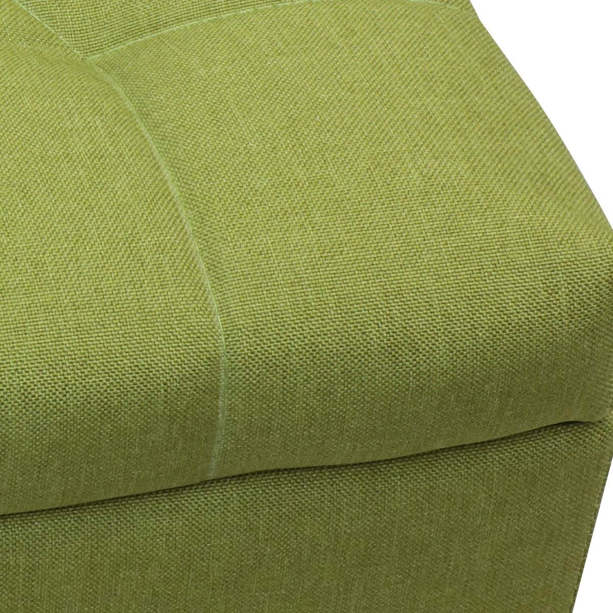 Magshion Rectangular Storage Ottoman Bench Tufted Footrest Lift Top Pouffe Ottoman, Coffee Table, Seat, Foot Rest, and more 24'', Linen Olive