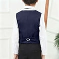 thumbnail image 6 of Boy's Formal Suit Vest Solid Dress Waistcoat Vest with Pockets for Wedding Pageant and Performance Elegant Sleeveless with Adjustable Back, Size 3-17 Years,Color:Blue,11-12 Years, 6 of 7