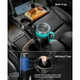JOYTUTUS Car Cup Holder Extender, Auto Insert, Rotatable Tray, Large