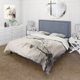 thumbnail image 1 of Designart "Monkey Asian Painting III" Asian Bedding Covert Set - Asian Art Grey People Bed Set With 2 Shams, 1 of 6