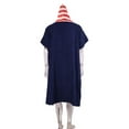 thumbnail image 4 of Elegantoss Blue Cotton Surf Beach Hooded Poncho with USA Flag Design Hood and Pocket, Changing Bath Robe Towel with Pocket (Adult XL), 4 of 6