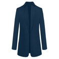 thumbnail image 5 of Women's Long Coat Solid Open Front Cardigan Jacket with Short Sleeve Design, 5 of 5