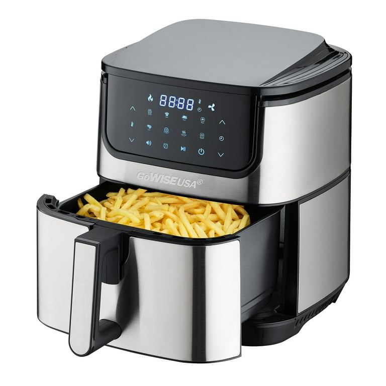 GoWISE USA 7-Quart Air Fryer & Dehydrator Max Steel XL- with