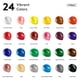 thumbnail image 2 of Juego de pintura acrílica TMOL, 24 colores (botella de 2 oz) con 12 pinceles, suministros para pintar sobre lienzo, madera, cerámica y tela, pigmentos ricos y duraderos para principiantes, estudiantes, 2 of 7