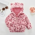 thumbnail image 7 of GYRATEDREAM Toddler Baby Girls Fleece Jacket Kids Winter Cute Teddy Coat Zip Up Bear Ear Hoodie with Pockets, 6-7Y, 7 of 7