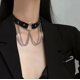 thumbnail image 2 of Collar de campana grande, collar femenino, accesorios sexy de plomo, correa para el cuello, cadena con borlas sm, accesorios, cadena negra（1 piezas） XianweiShao 9024715018960, 2 of 4