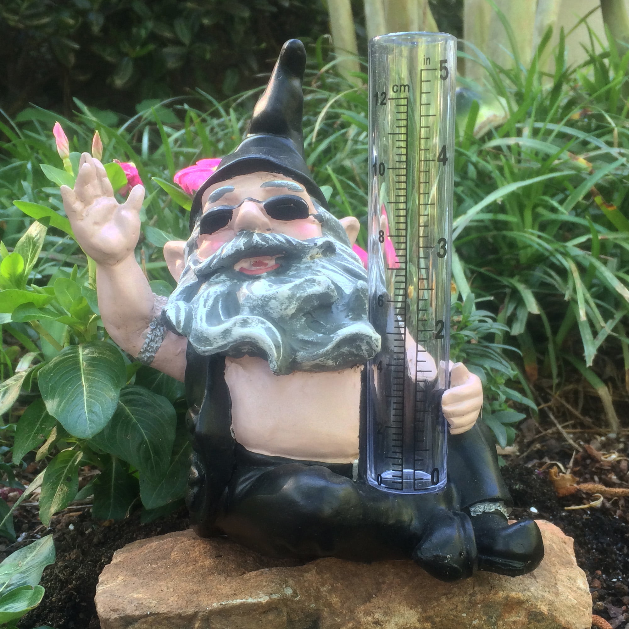 Homestyles "Biker Dude" the Biker Gnome in Leather Motorcycle Riding