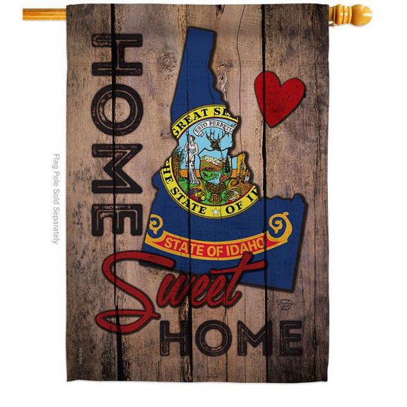 Ornament Collection H191117-BO 28 x 40 in. State Idaho Home Sweet American State Vertical House Flag with Double-Sided Decorative Banner Garden Yard Gift
