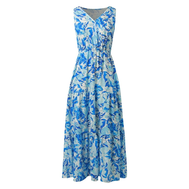Summer Comfortable Blue Maxi Dress Summer Comfortable Blue Maxi Dress