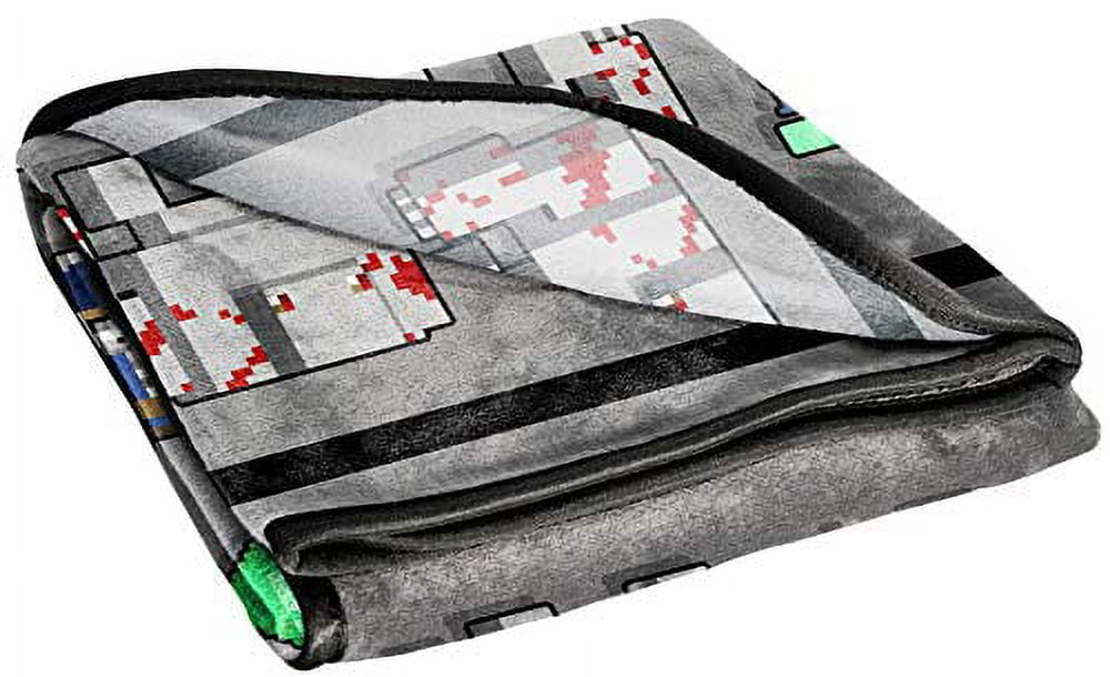 Minecraft 833279 46 x 60 in. Minecraft Dungeon Mobs Fleece Throw Blanket, Gray