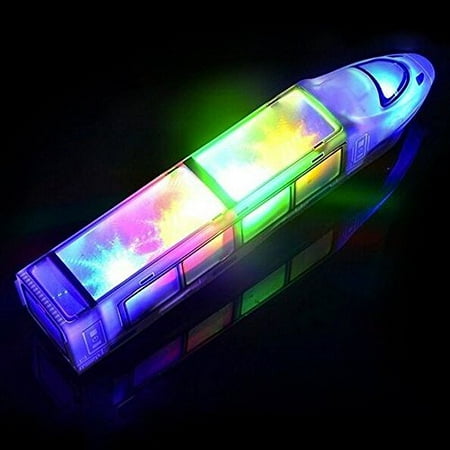 Move Vehicle - Dazzling Toys High Speed 3d Light-up Train - Train with Flashing Lights and Real Sounds, Moves Around the Playroom (Battery Powered)