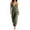 Army Green, variant on Women's Plunge Halter Sleeveless Pleated Long Romper,Knit Jogger Maxi Jumpsuit with Pockets,Black Women's S-XXL